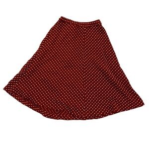 Vintage 70’s Orange and White Swing Skirt with Polka Dot Pattern